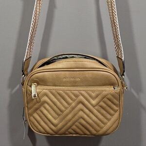 NWT BOSTANTEN Tan Quilted Crossbody Bag